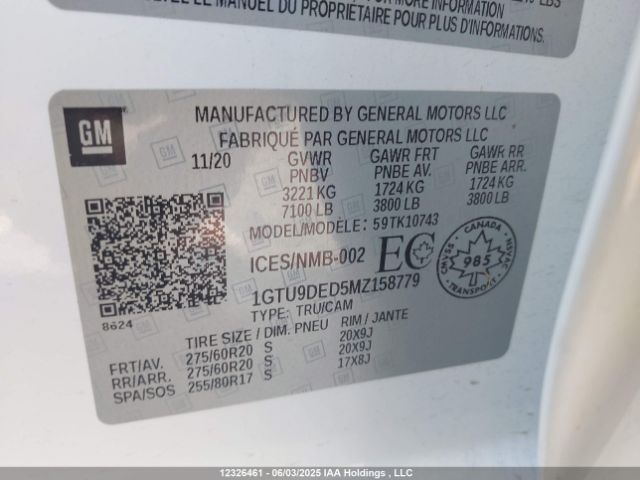 1GTU9DED5MZ158779 GMC l84 - di, alum, gen 5, var 2