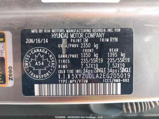 5XYZUDLA2EG205019 Hyundai t-gdi theta