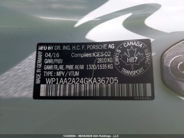 WP1AA2A24GKA36705 Porsche Cayenne