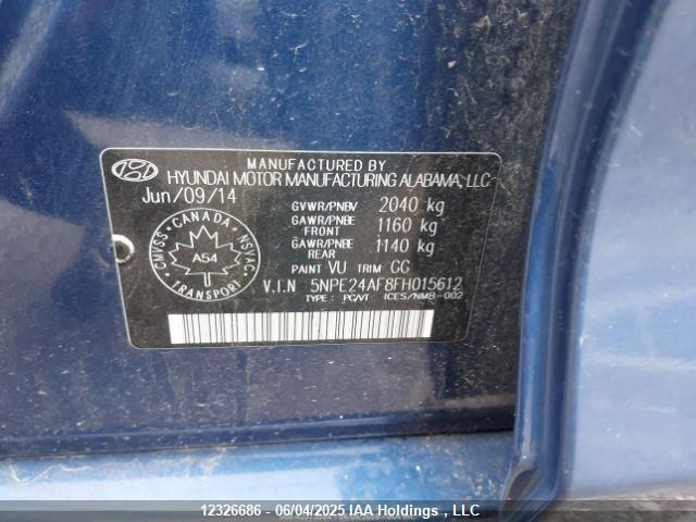 5NPE24AF8FH015612 Hyundai Sonata