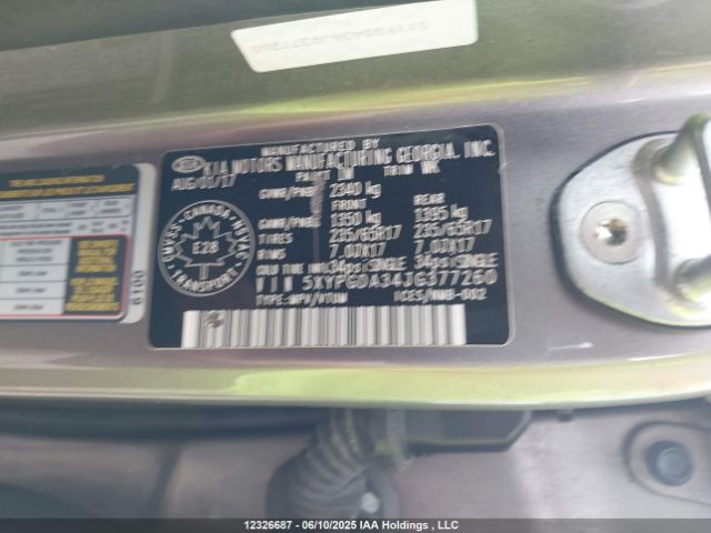5XYPGDA34JG377260 KIA gdi theta-ii