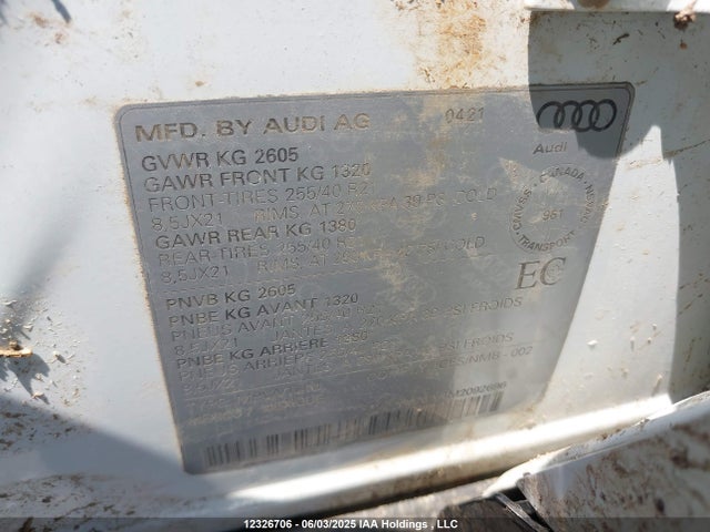 WA134AFY3M2092696 Audi 2021
