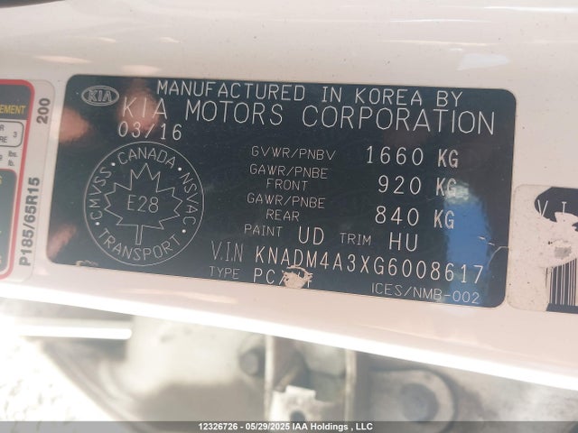 KNADM4A3XG6008617 KIA gamma