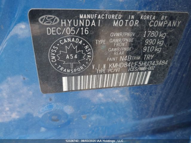 KMHD84LF5HU343484 Hyundai 2017