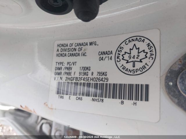 2HGFB2F45EH026429 Honda r18z1