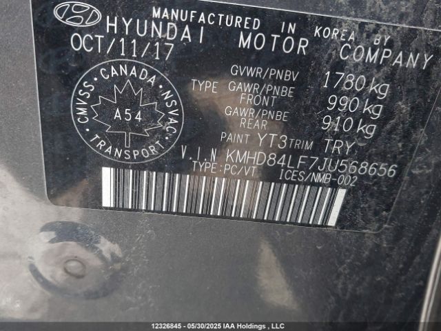 KMHD84LF7JU568656 Hyundai mpi nu