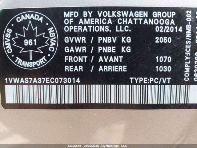 1VWAS7A37EC073014 Volkswagen Passat