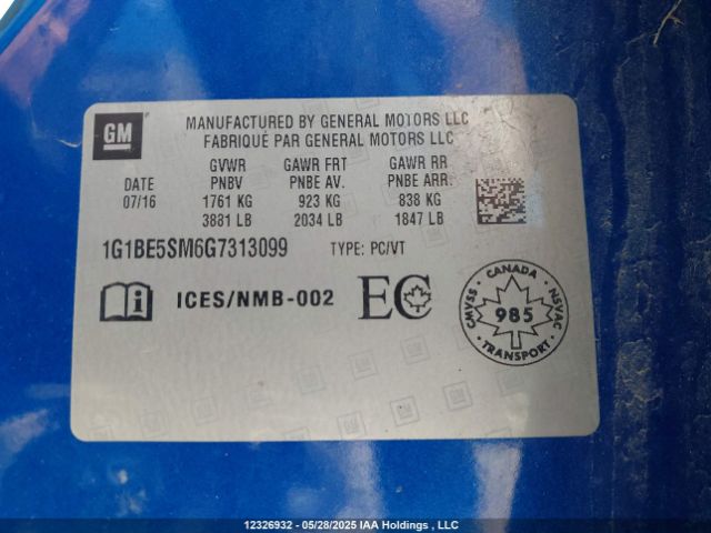 1G1BE5SM6G7313099 Chevrolet Cruze