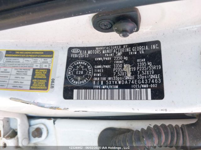 5XYKWDA74EG437463 KIA gasoline 3.3 v6 gdi lambda ii