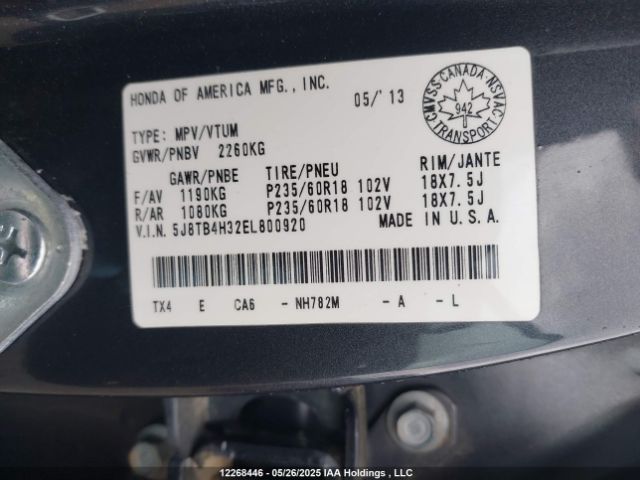 5J8TB4H32EL800920 Acura RDX