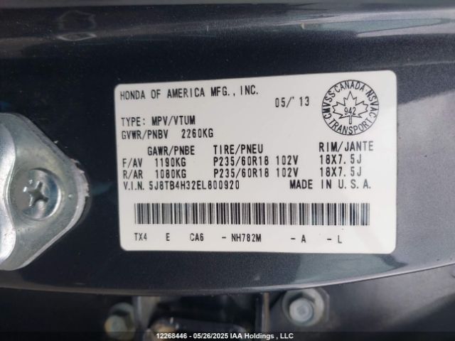 5J8TB4H32EL800920 Acura RDX