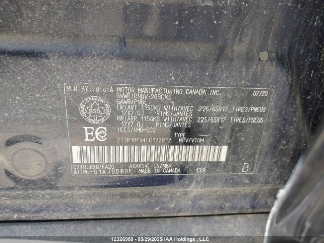 2T3R1RFV4LC122812 Toyota a25a-fks