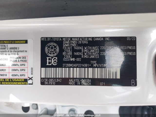 Lexus a25a-fxs, 5nm+4nm 2023 2T2BBMCA6PC014981 Image 9