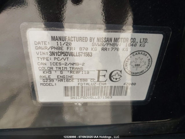 Nissan Kicks 2020 3N1CP5DV6LL571563 Image 9