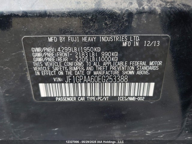 JF1GPAA60EG253388 Subaru 2014