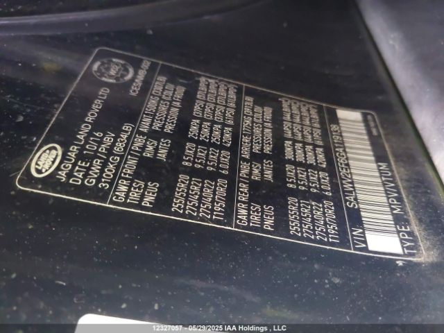 SALWV2EF6GA119138 Land Rover s/c lev2 ulev