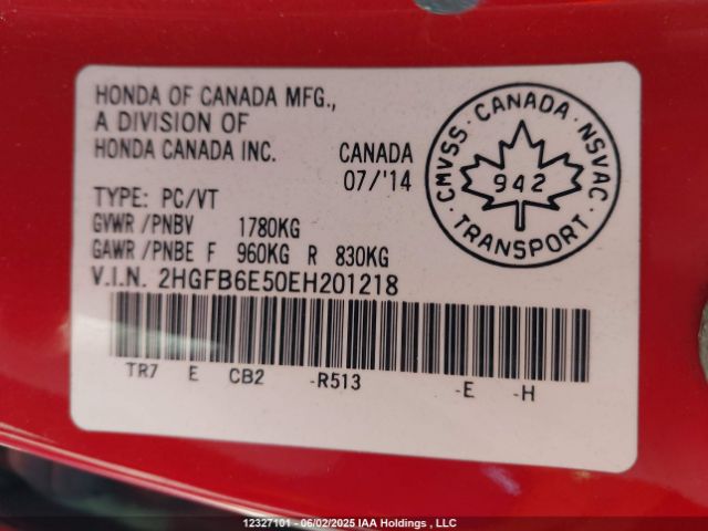 2HGFB6E50EH201218 Honda Civic Si Si