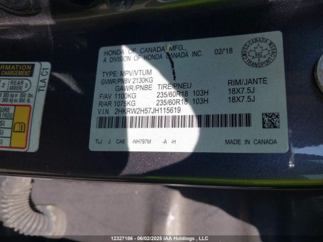 2HKRW2H57JH115619 Honda l15be