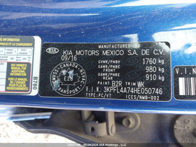 3KPFL4A74HE050746 KIA Forte Lx/s