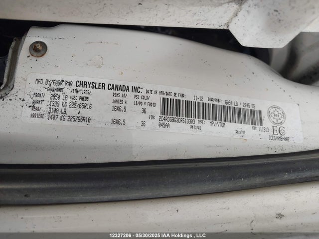 Продажа на аукционе авто 2013 Dodge Grand Caravan Se/sxt, vin: 2C4RDGBG3DR513303, номер лота: 12327206