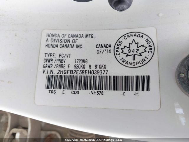 2HGFB2E58EH039377 Honda Civic Lx