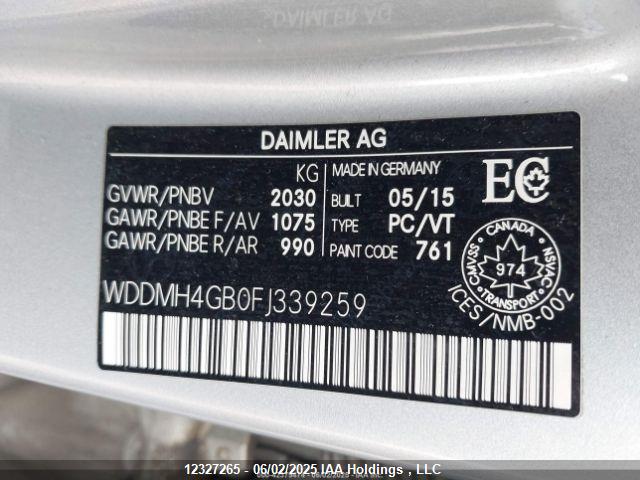 WDDMH4GB0FJ339259 Mercedes-Benz B 250 Sports Tourer