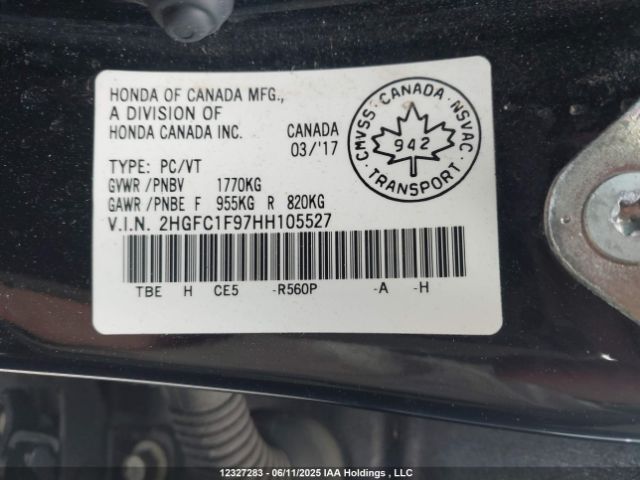 2HGFC1F97HH105527 Honda Civic Touring