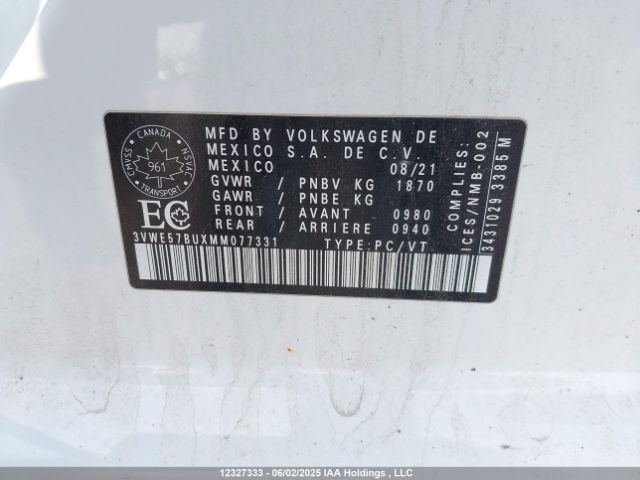 3VWE57BUXMM077331 Volkswagen tsi