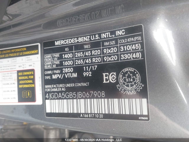 4JGDA5GB5JB067908 Mercedes-Benz m276