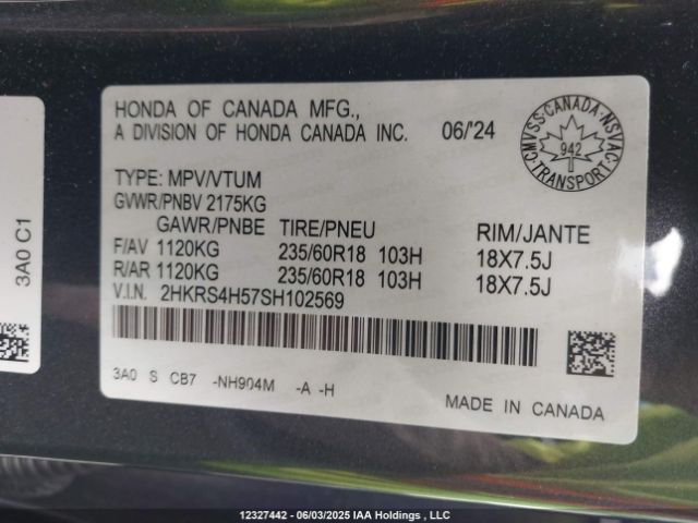 2HKRS4H57SH102569 Honda l15be
