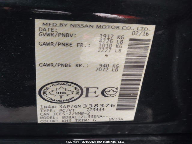 1N4AL3AP7GN338376 Nissan Altima