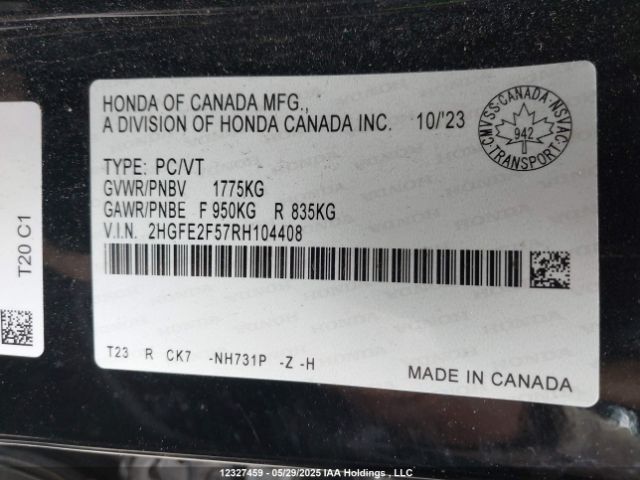 2HGFE2F57RH104408 Honda k20c2