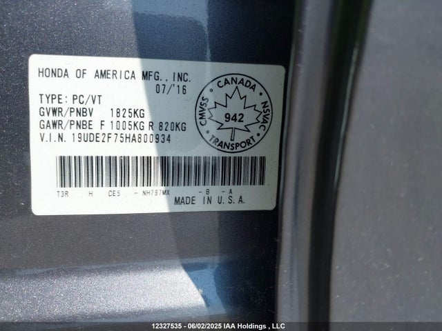 Acura k24v7 2017 19UDE2F75HA800934 Image 18