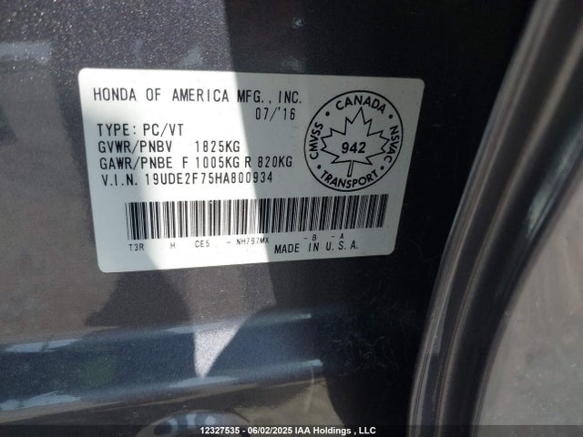 Acura k24v7 2017 19UDE2F75HA800934 Image 9