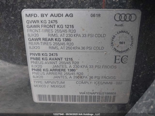 WA1ENAFY3J2198809 Audi Q5