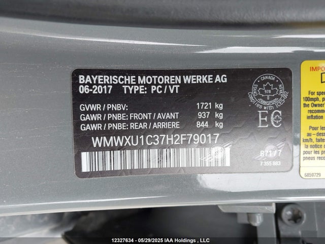 WMWXU1C37H2F79017 Mini Hardtop