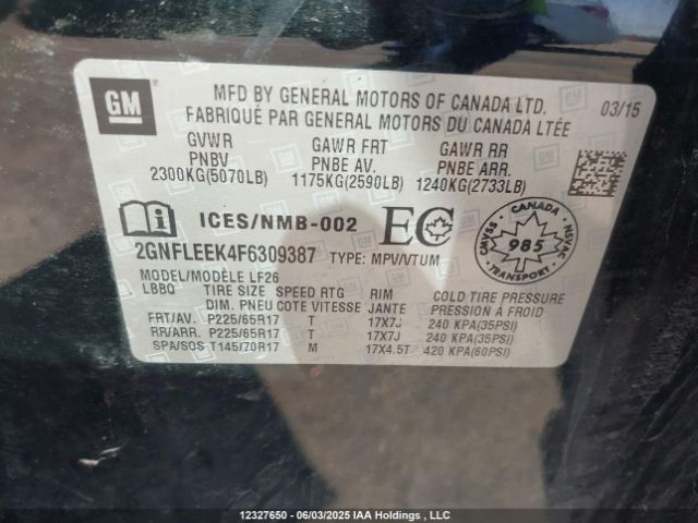 2GNFLEEK4F6309387 Chevrolet EQUINOX LS