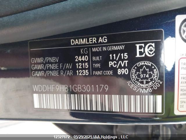 WDDHF9HB1GB301179 Mercedes-Benz E-Class