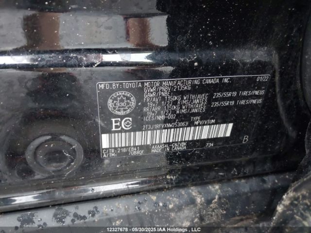 2T3J1RFVXNW253063 Toyota a25a-fks