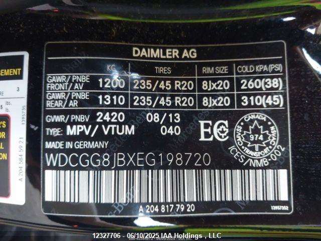 WDCGG8JBXEG198720 Mercedes-Benz 2014