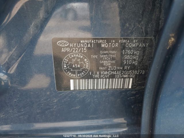 KMHDH4AE2GU538273 Hyundai dohc mpi nu