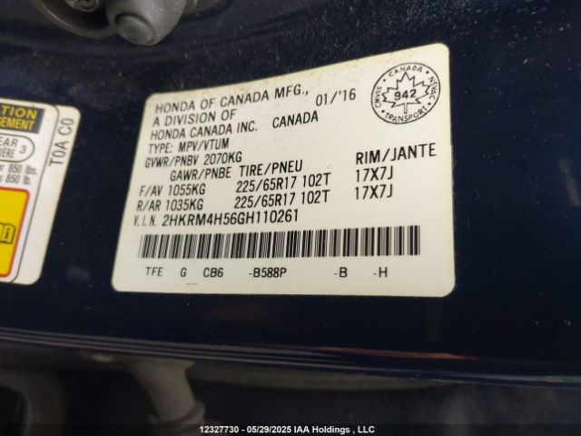 2HKRM4H56GH110261 Honda CR-V