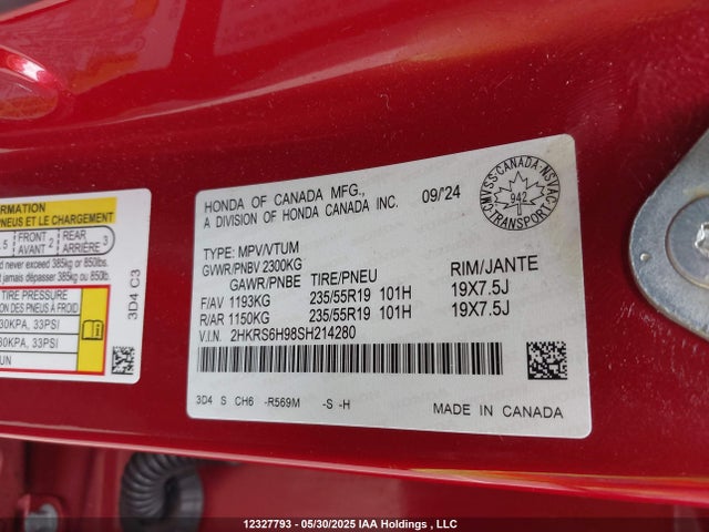 2HKRS6H98SH214280 Honda lfc3