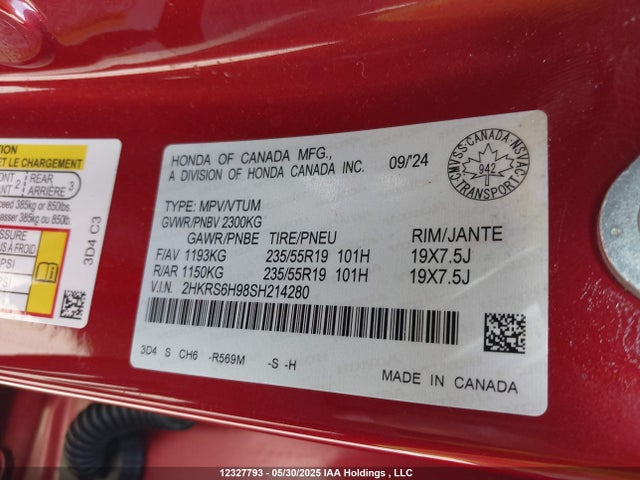 2HKRS6H98SH214280 Honda lfc3
