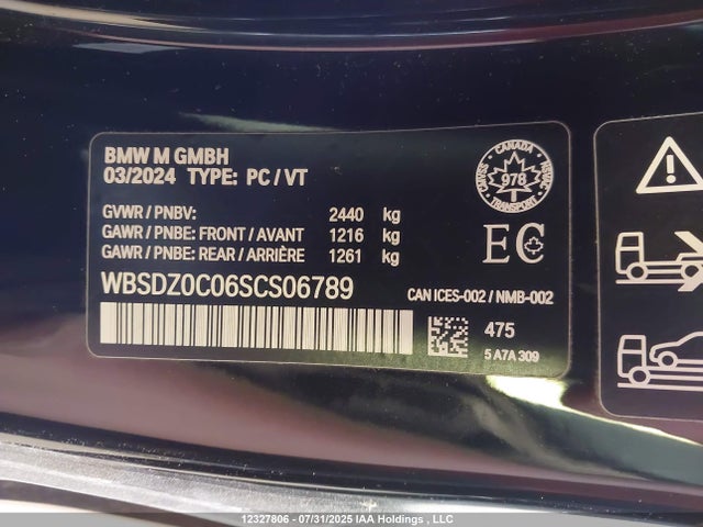 WBSDZ0C06SCS06789 BMW 2025