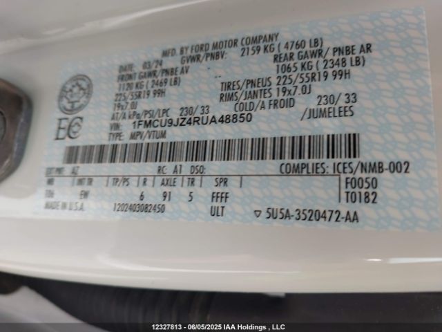1FMCU9JZ4RUA48850 Ford dura d4 ivct atk