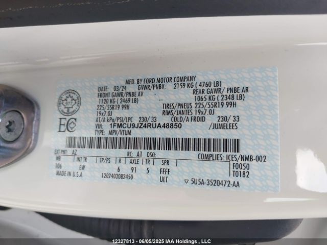 1FMCU9JZ4RUA48850 Ford dura d4 ivct atk