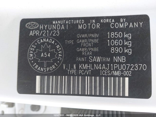 KMHLN4AJ1PU072370 Hyundai gdi kappa