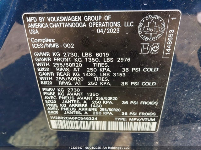 1V2BR2CA6PC546324 Volkswagen 3.6 fsi