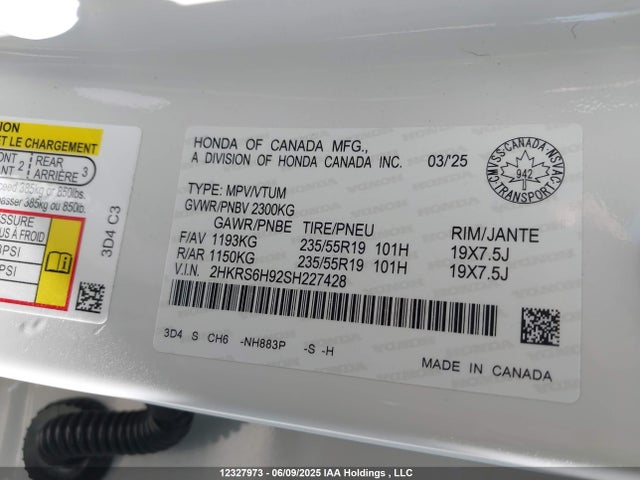 2HKRS6H92SH227428 Honda lfc3